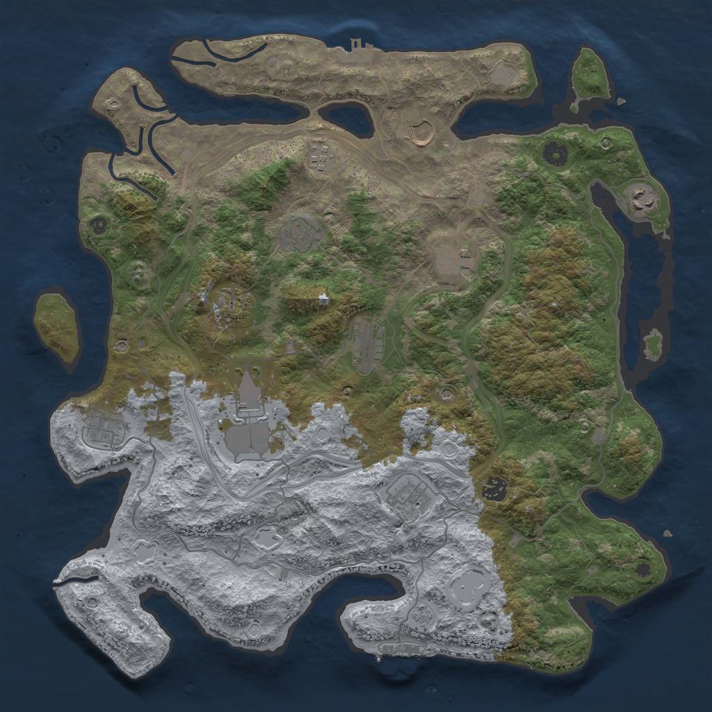 Rust Map: Procedural Map, Size: 4251, Seed: 2147483647, 20 Monuments
