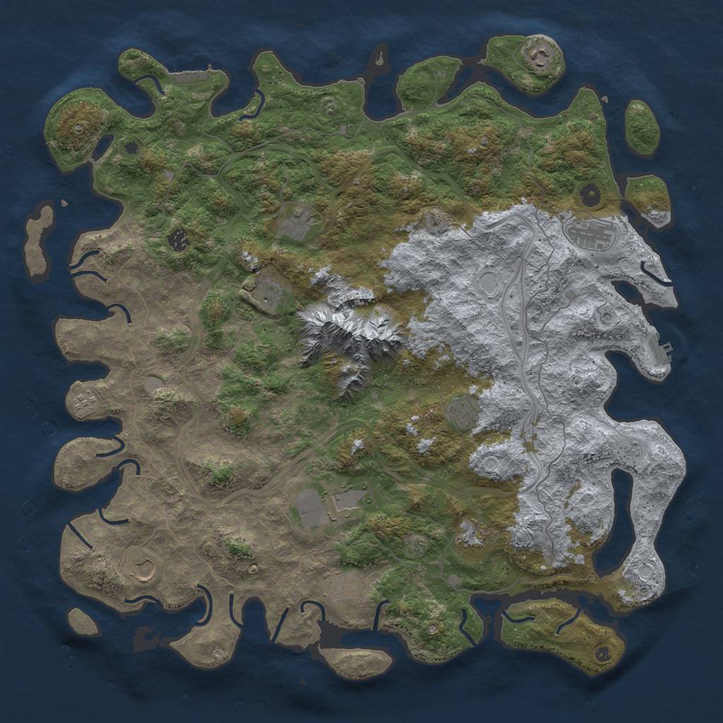 Rust Map: Procedural Map, Size: 5000, Seed: 13151515, 18 Monuments