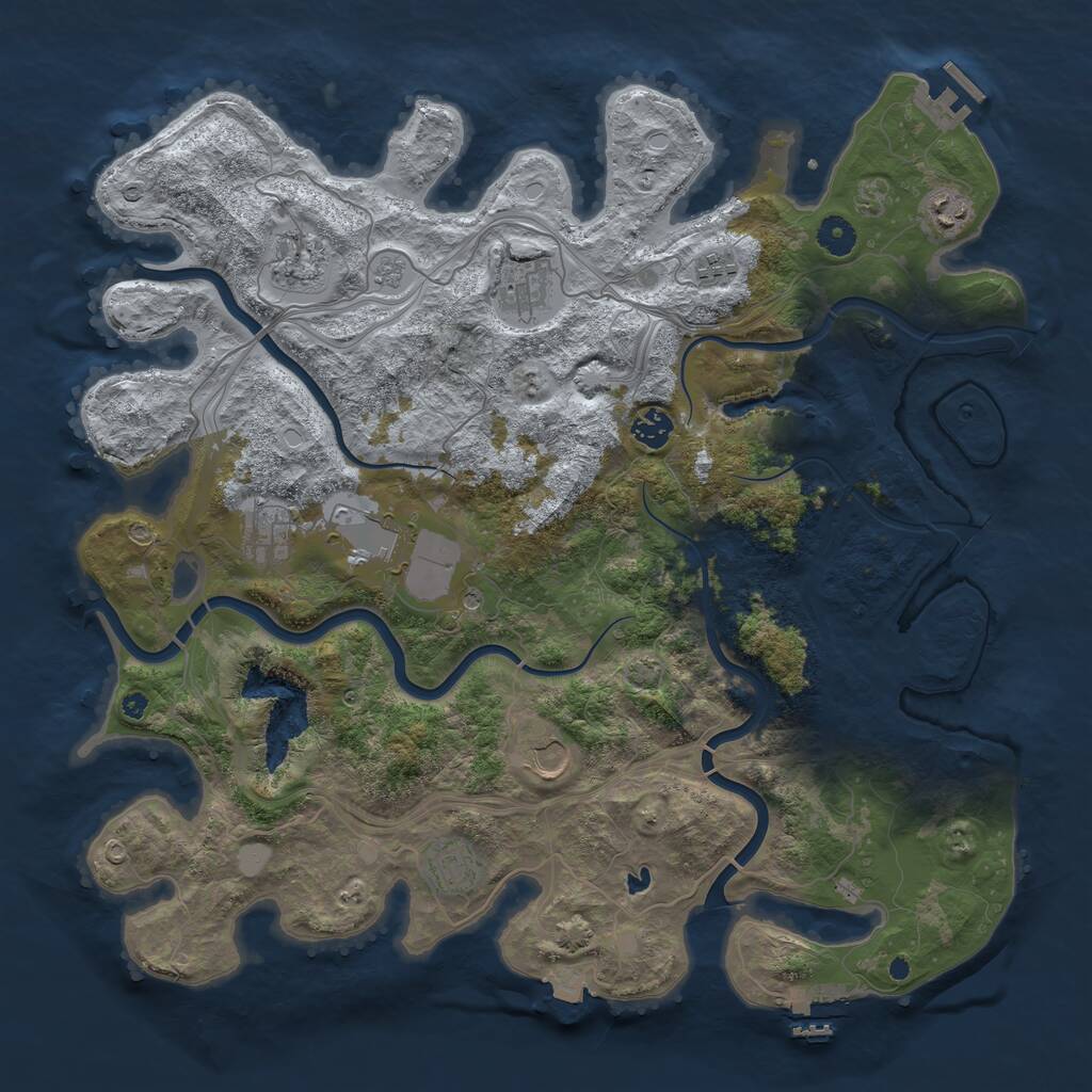 Rust Map: Procedural Map, Size: 4250, Seed: 1728359376, 15 Monuments