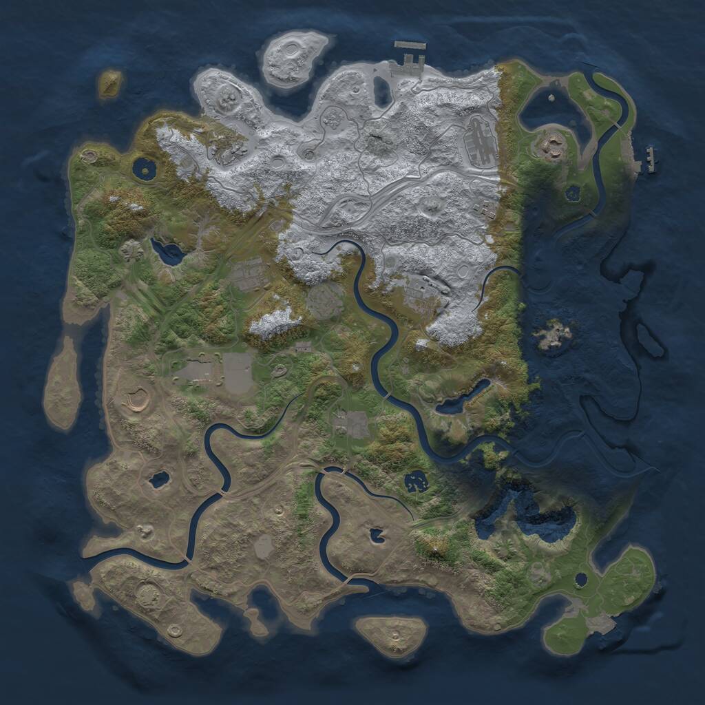 Rust Map: Procedural Map, Size: 4500, Seed: 670484066, 17 Monuments