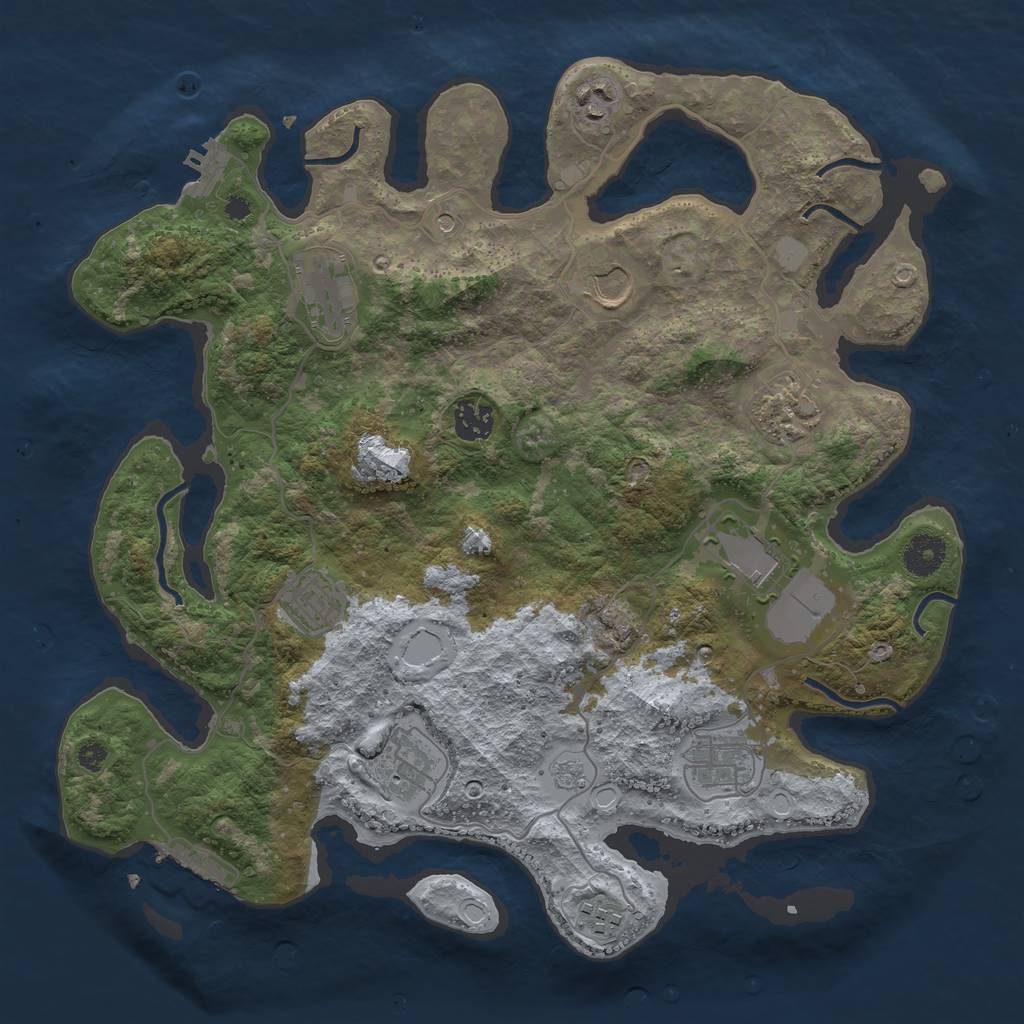 Rust Map: Procedural Map, Size: 3700, Seed: 22121157, 19 Monuments