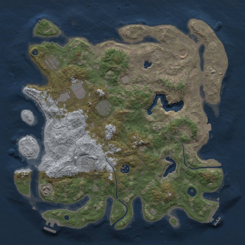 Rust Map: Procedural Map, Size: 4000, Seed: 555648, 14 Monuments