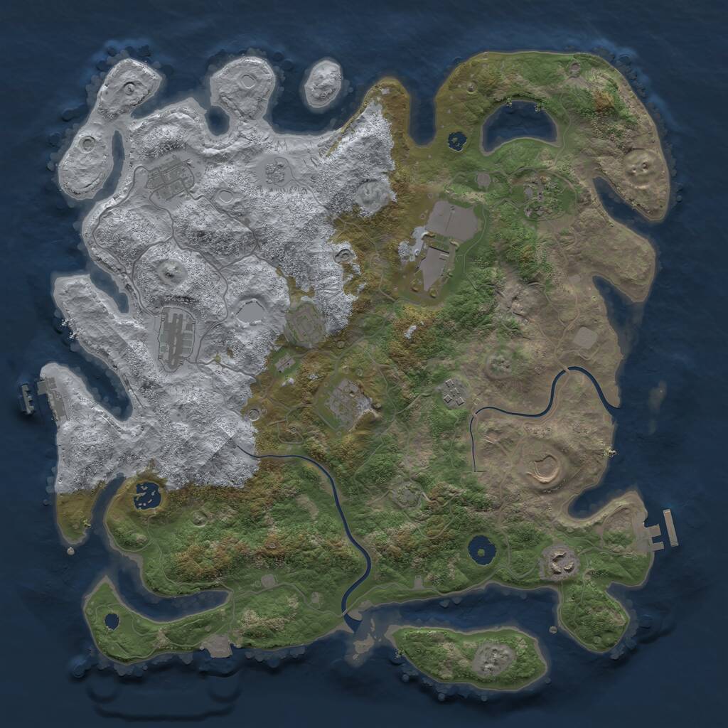 Rust Map: Procedural Map, Size: 3925, Seed: 709069976, 16 Monuments