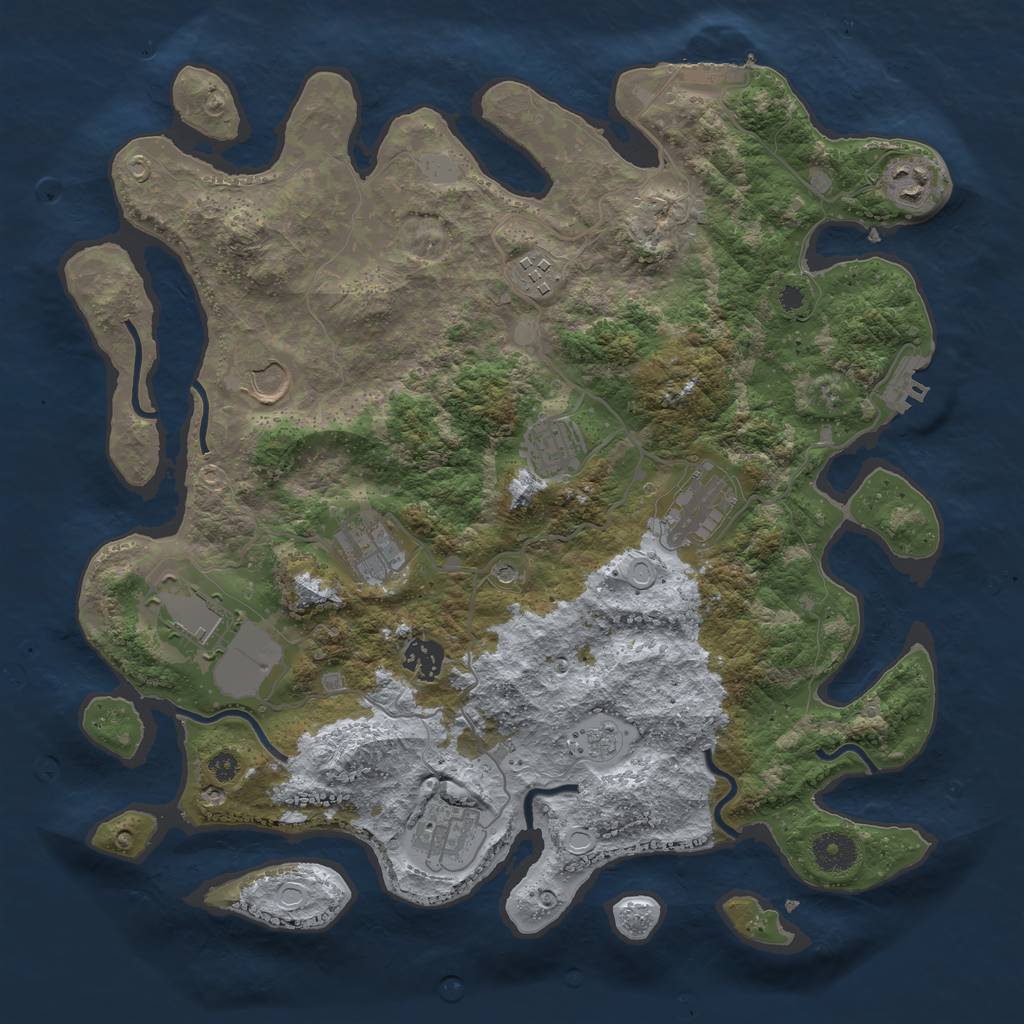 Rust Map: Procedural Map, Size: 3700, Seed: 1580281231, 18 Monuments