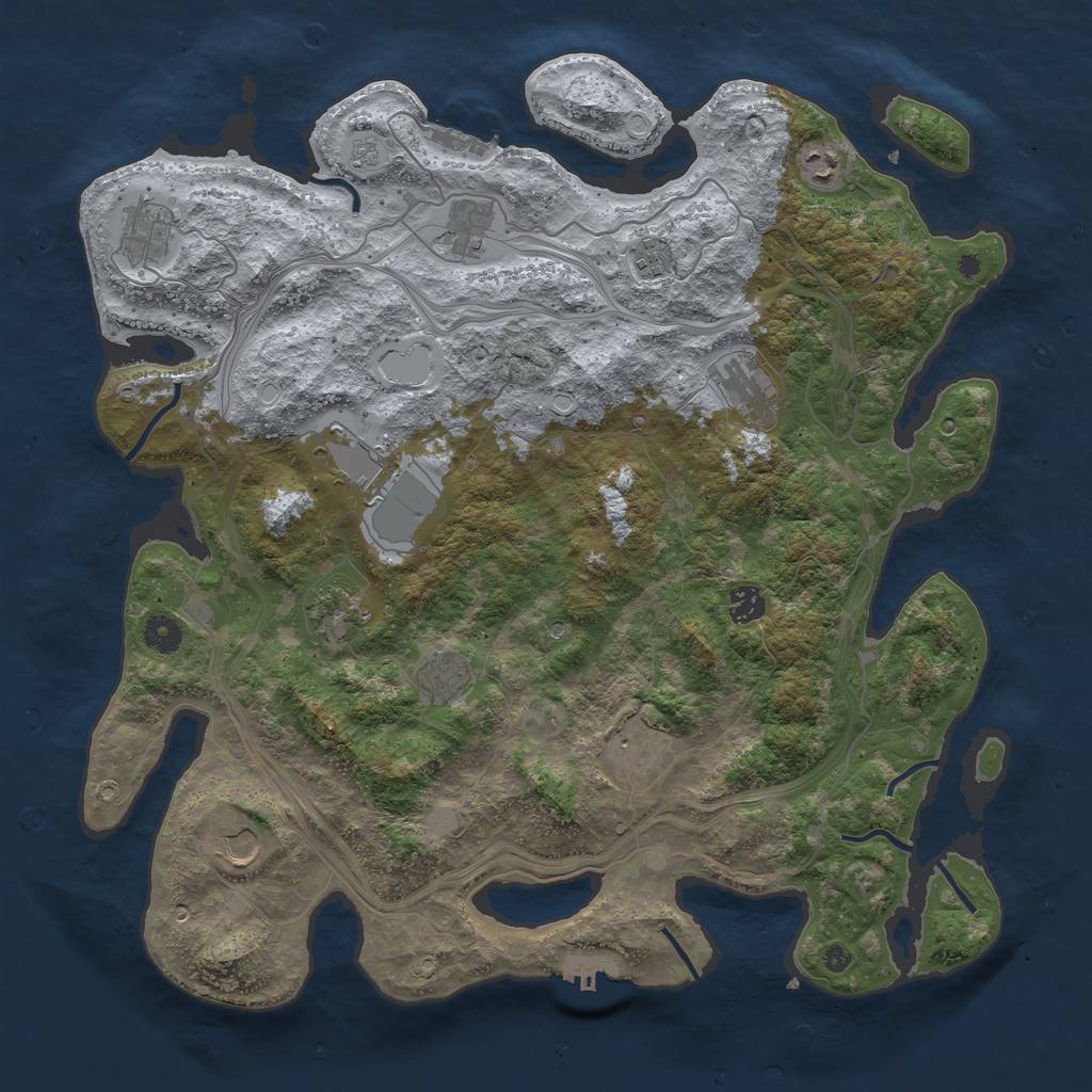 Rust Map: Procedural Map, Size: 4300, Seed: 1707442667, 20 Monuments