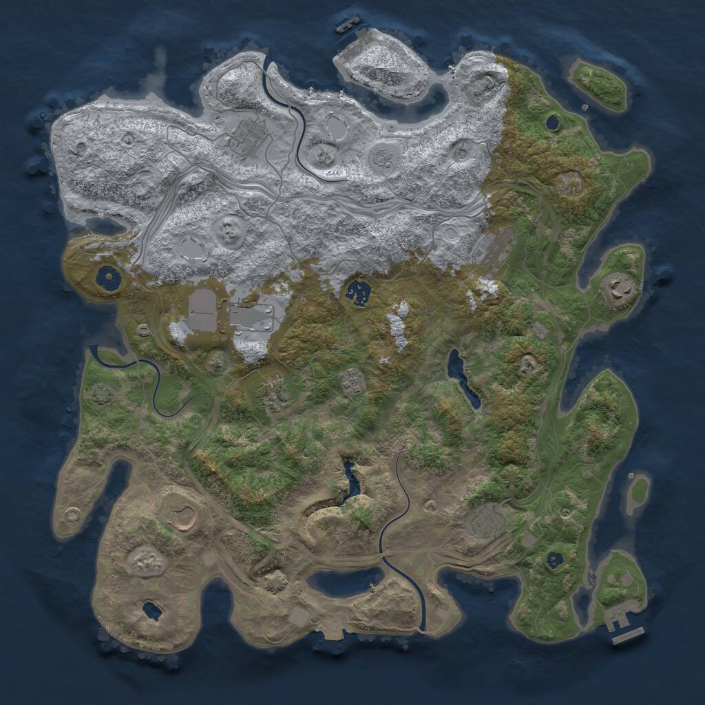 Rust Map: Procedural Map, Size: 4300, Seed: 1707442667, 15 Monuments