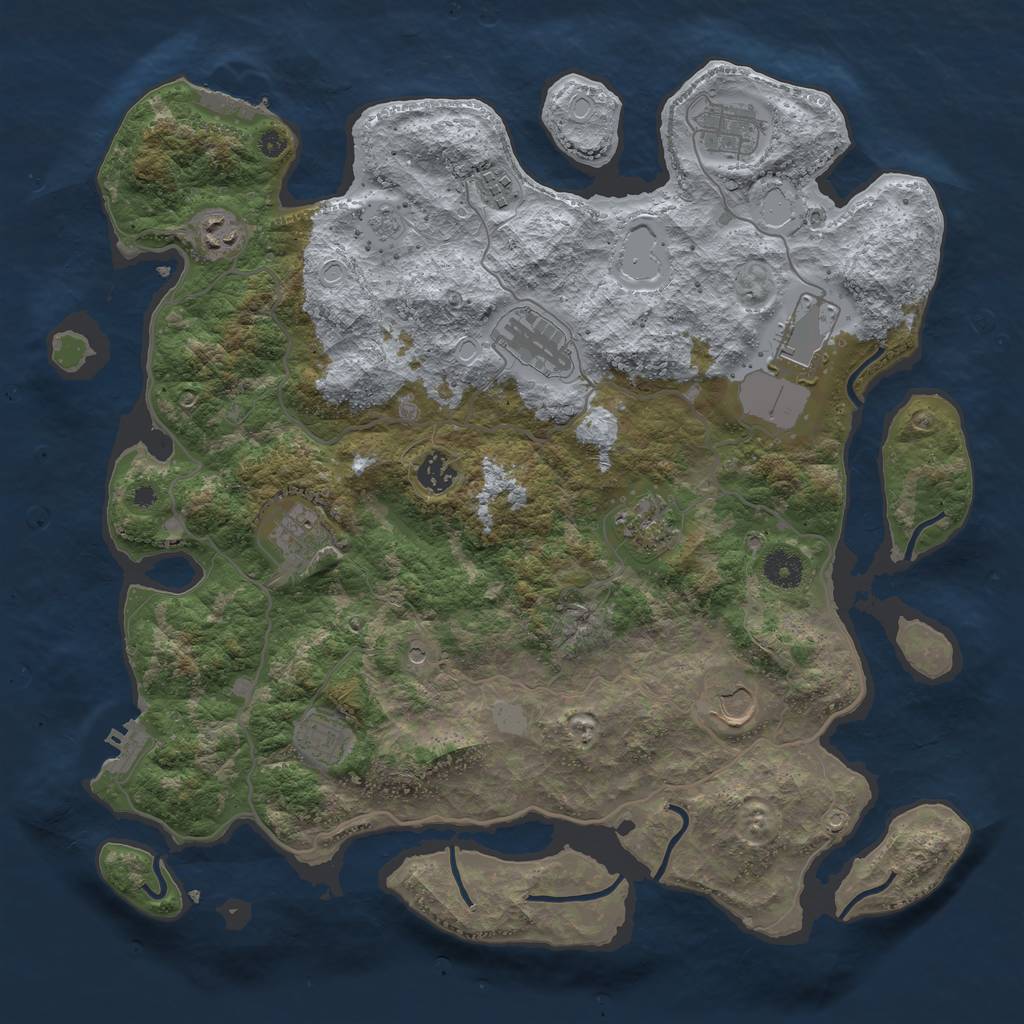 Rust Map: Procedural Map, Size: 4000, Seed: 233563306, 19 Monuments