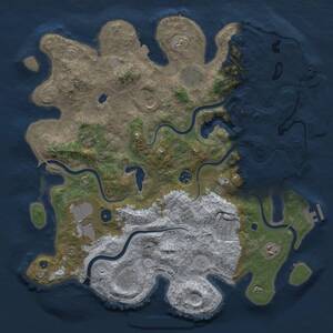 Thumbnail Rust Map: Procedural Map, Size: 4150, Seed: 730582632, 15 Monuments