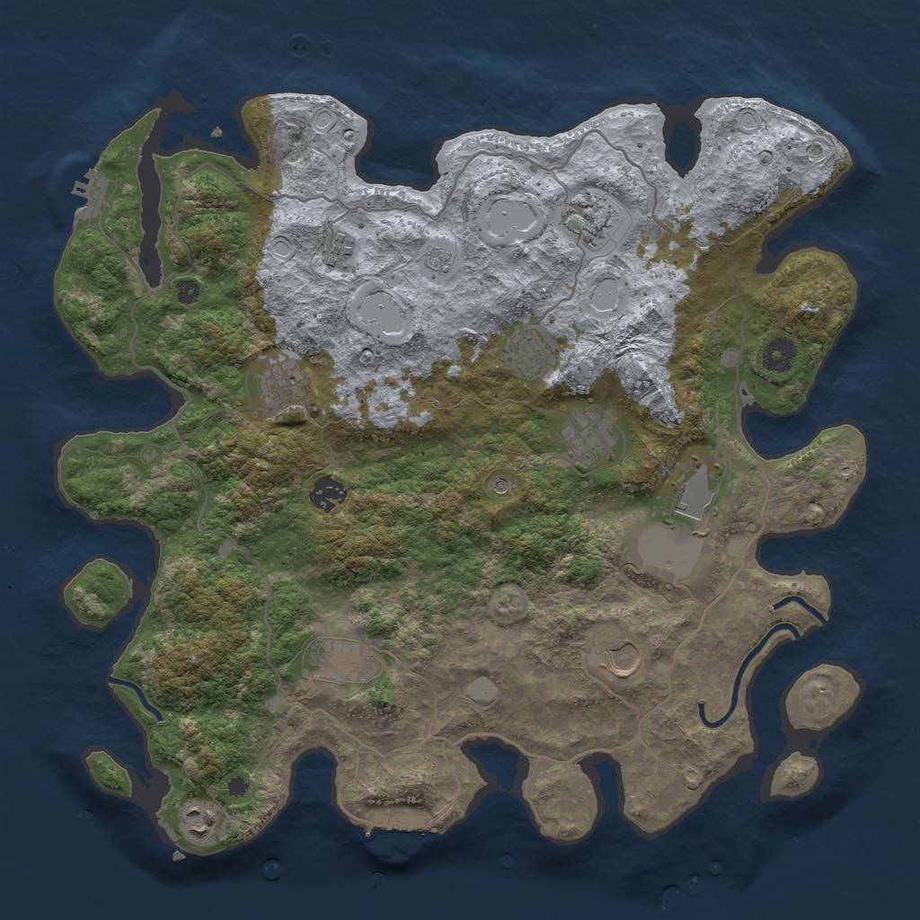 Rust Map: Procedural Map, Size: 4000, Seed: 20350, 19 Monuments