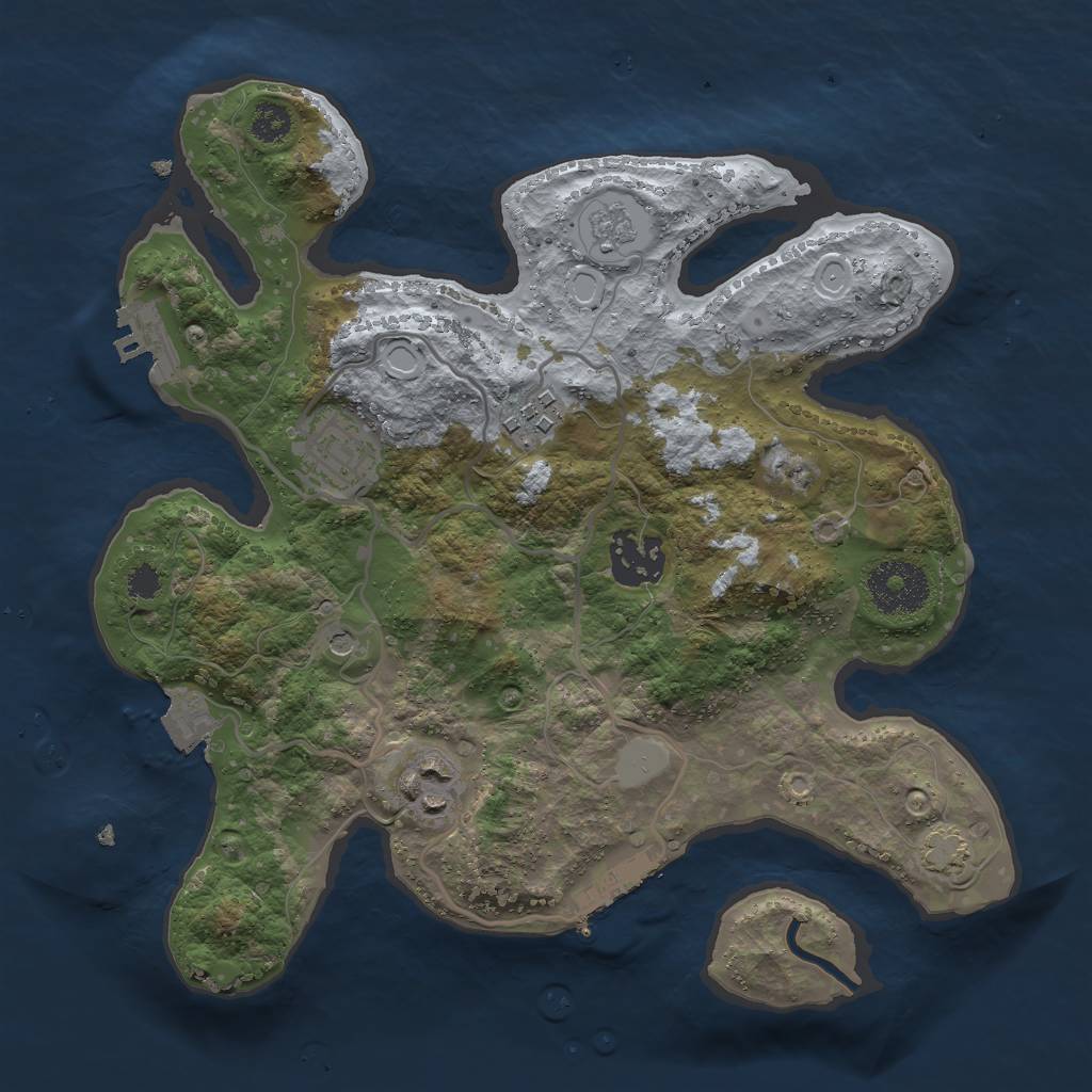 Rust Map: Procedural Map, Size: 2800, Seed: 75100798, 12 Monuments
