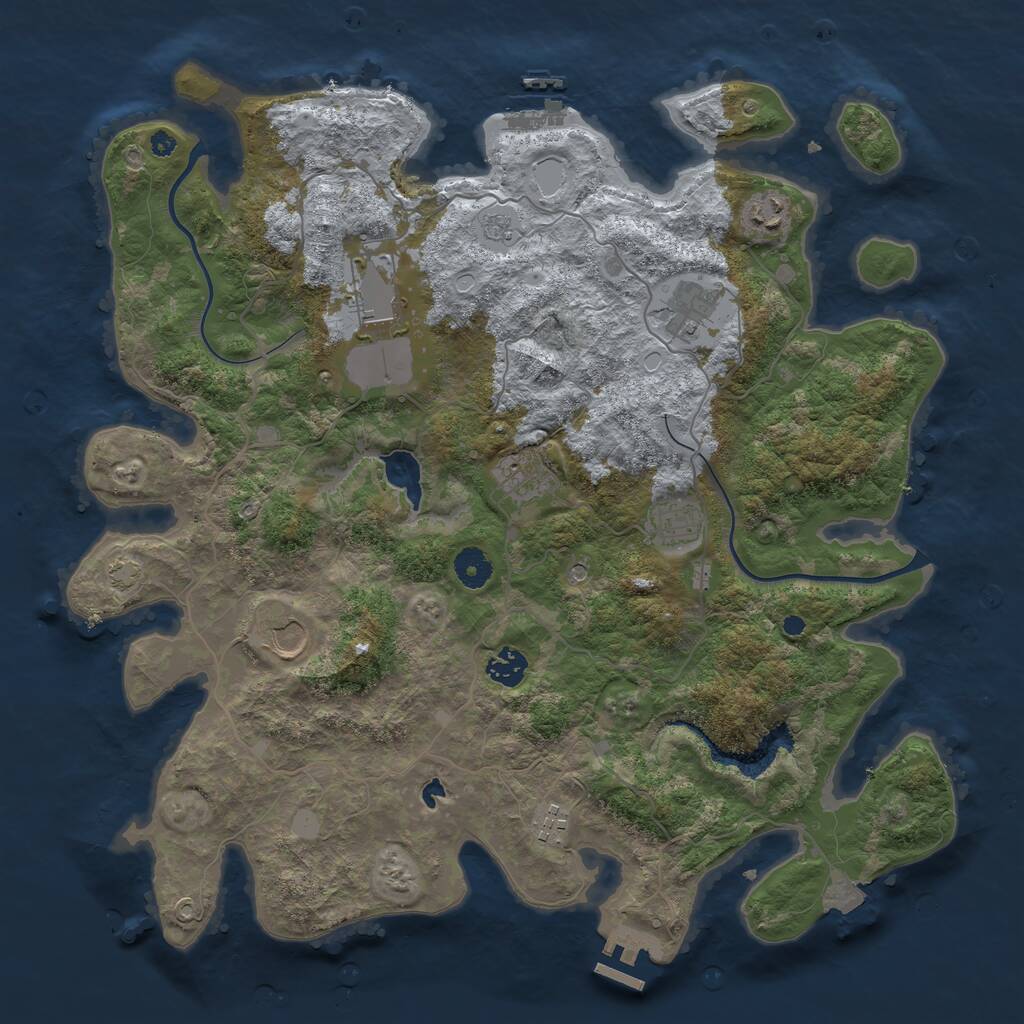 Rust Map: Procedural Map, Size: 4000, Seed: 312423, 14 Monuments