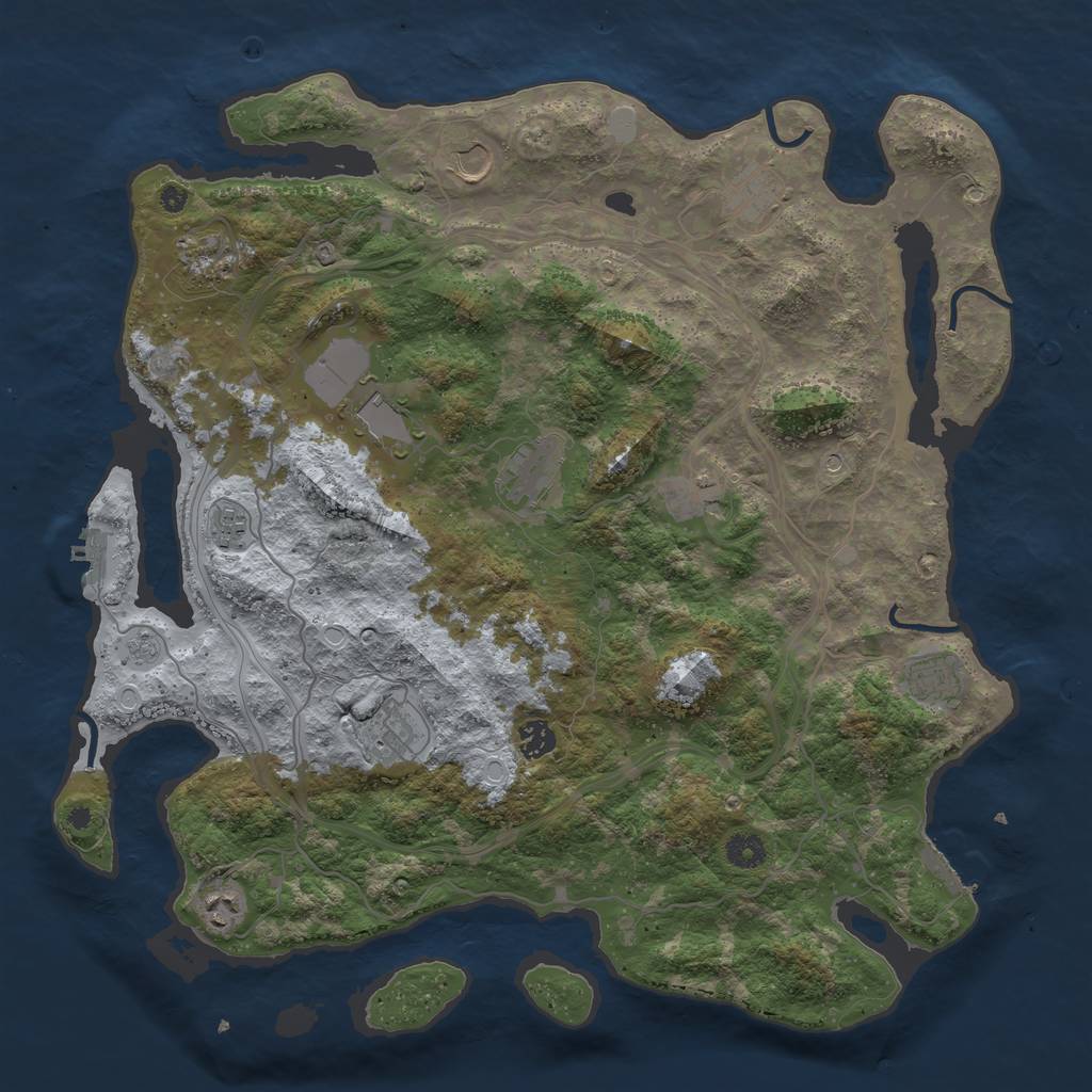 Rust Map: Procedural Map, Size: 4250, Seed: 118298306, 20 Monuments