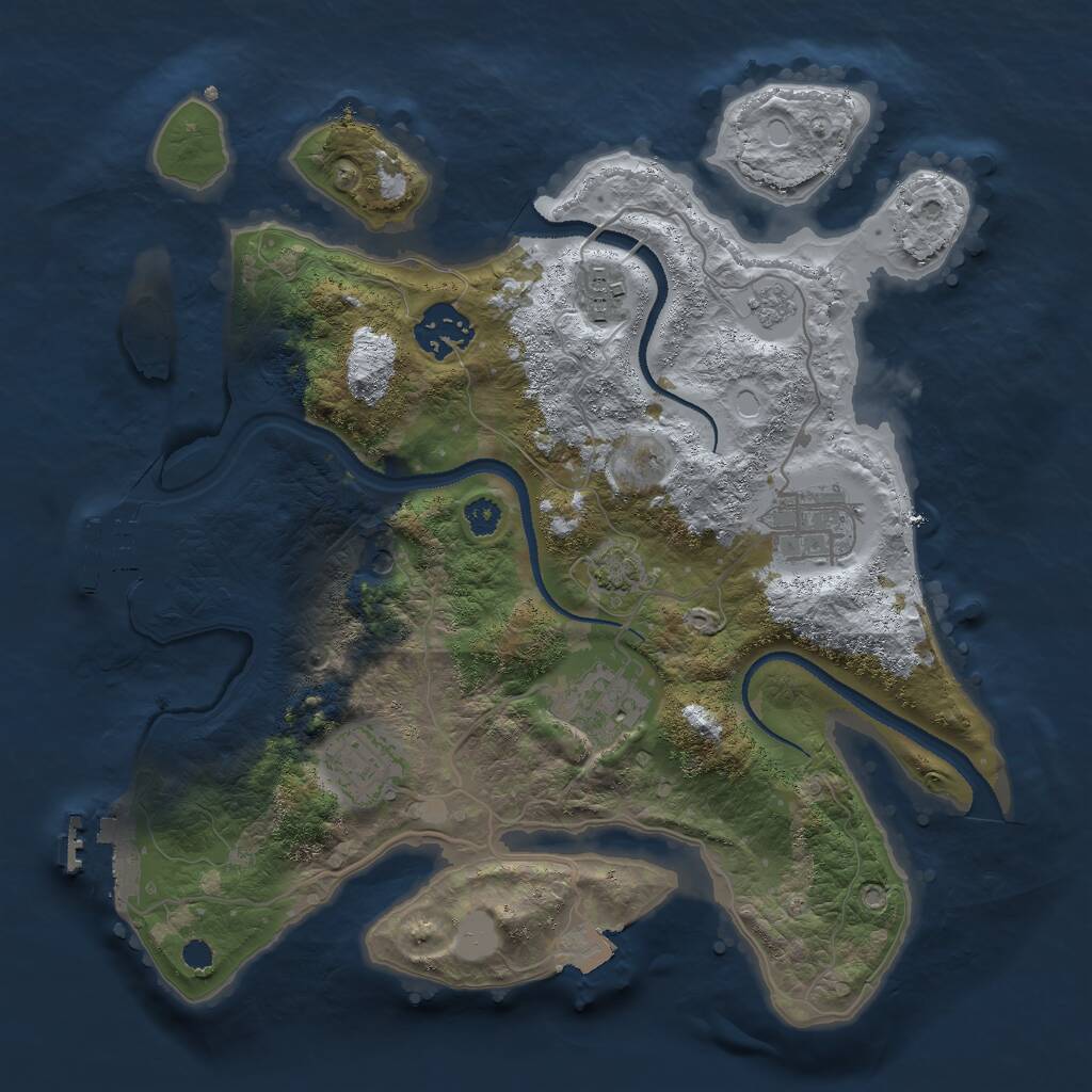 Rust Map: Procedural Map, Size: 3000, Seed: 358497789, 11 Monuments
