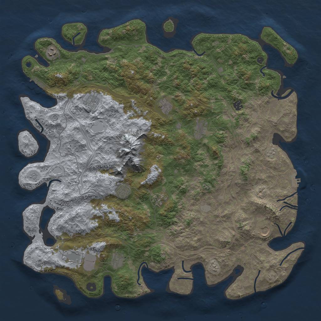 Rust Map: Procedural Map, Size: 5000, Seed: 143367, 20 Monuments