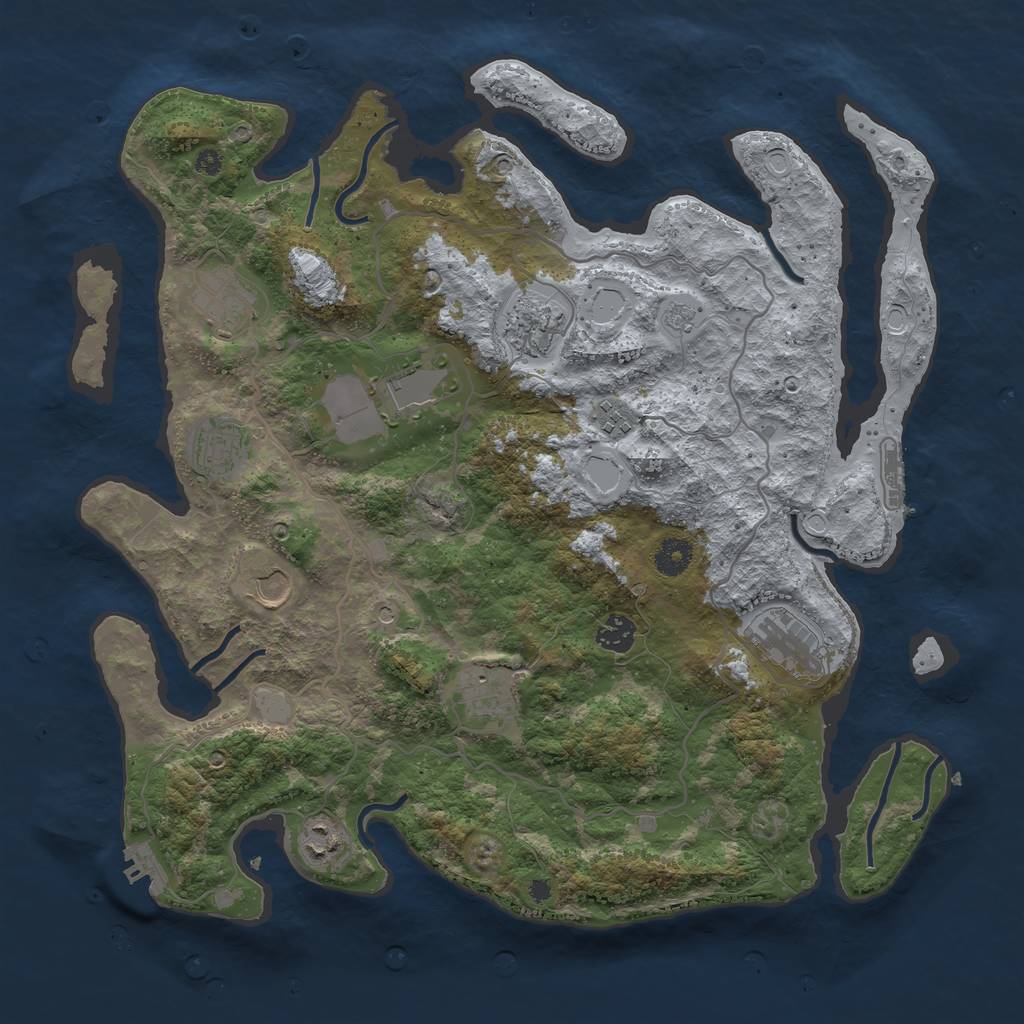 Rust Map: Procedural Map, Size: 4000, Seed: 8925, 19 Monuments