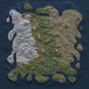 Thumbnail Rust Map: Procedural Map, Size: 4500, Seed: 1216992418, 19 Monuments