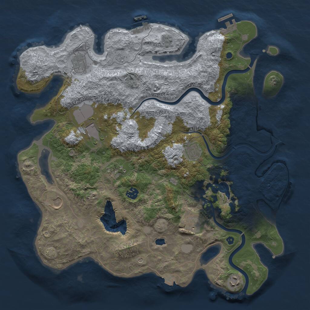 Rust Map: Procedural Map, Size: 4000, Seed: 429700350, 15 Monuments