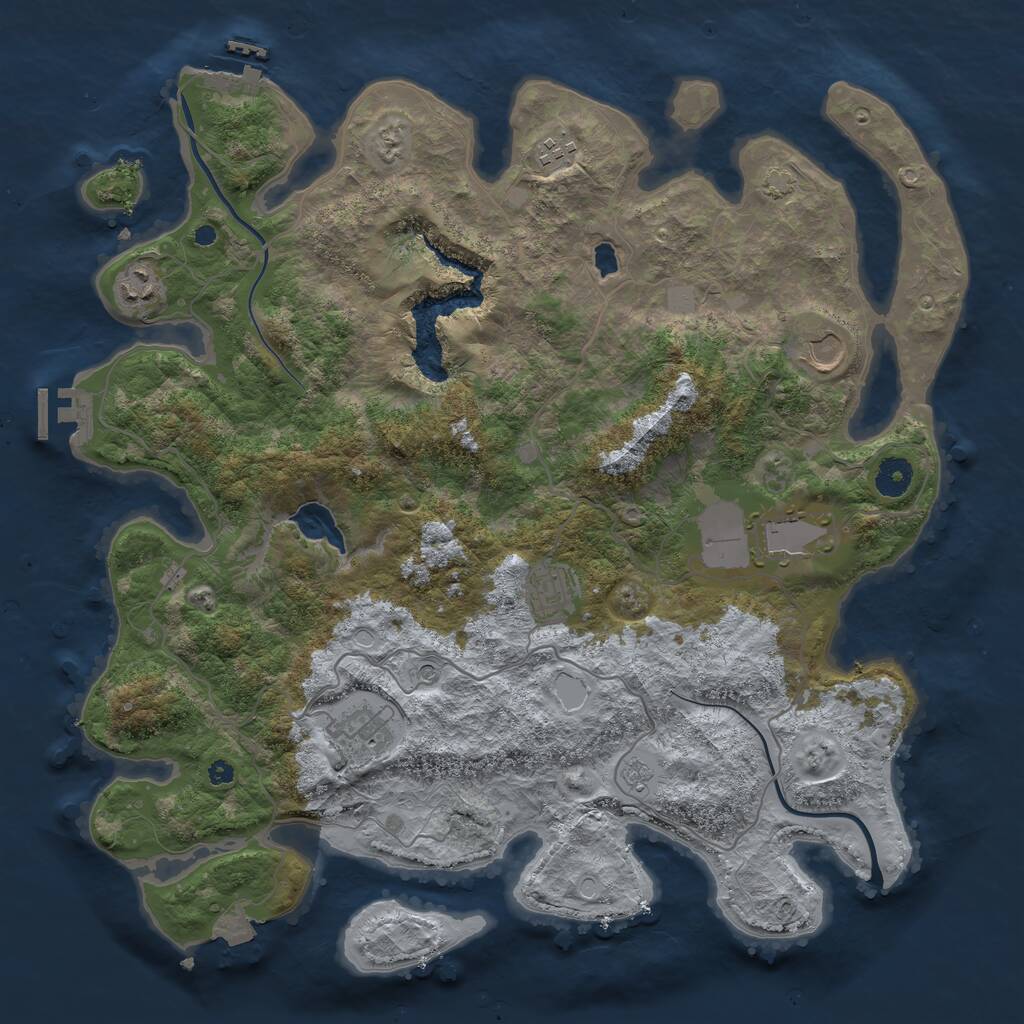 Rust Map: Procedural Map, Size: 4000, Seed: 903323419, 12 Monuments