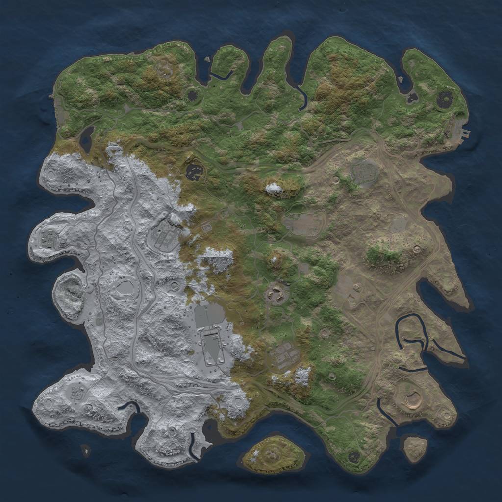 Rust Map: Procedural Map, Size: 4300, Seed: 199913, 19 Monuments