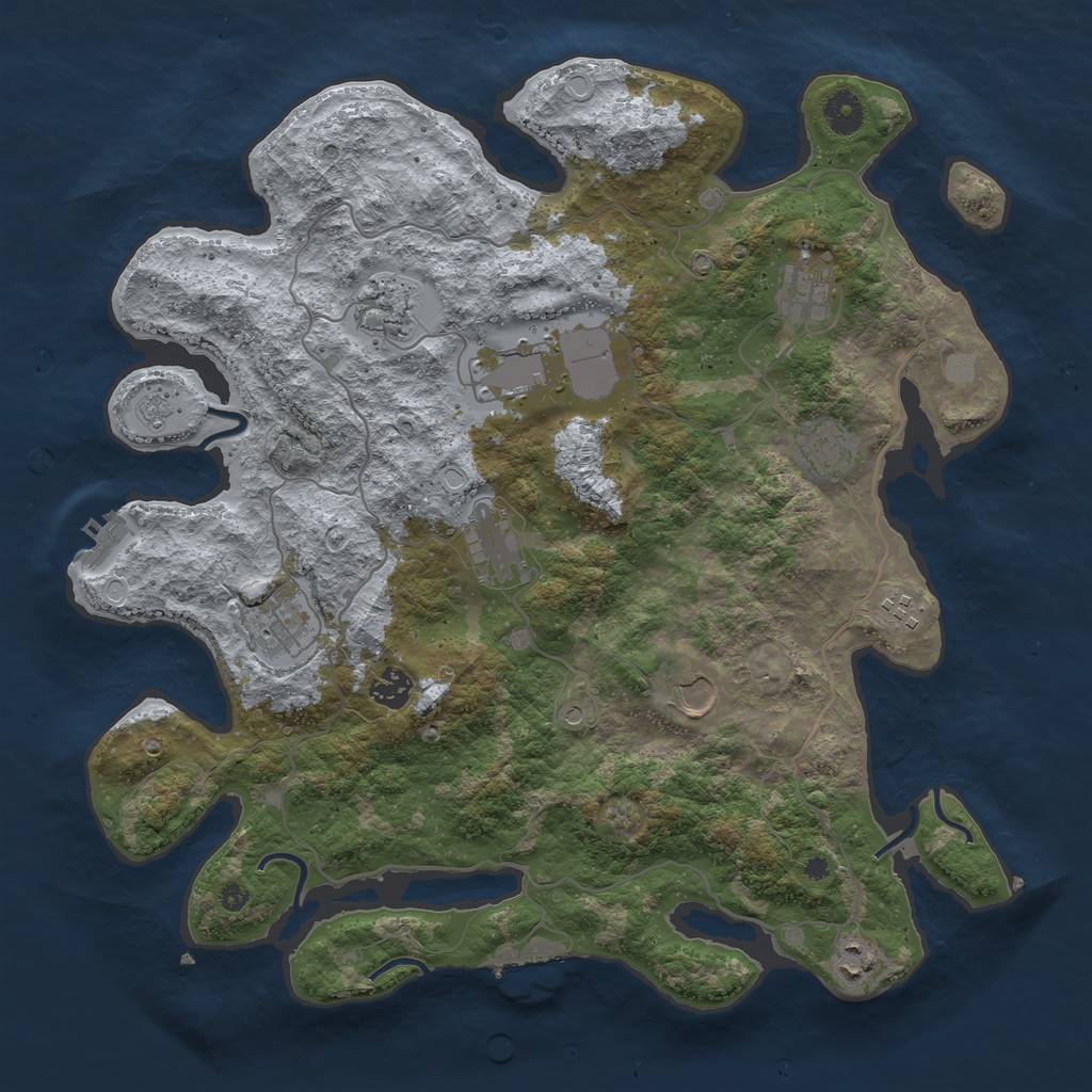 Rust Map: Procedural Map, Size: 4000, Seed: 757271440, 19 Monuments