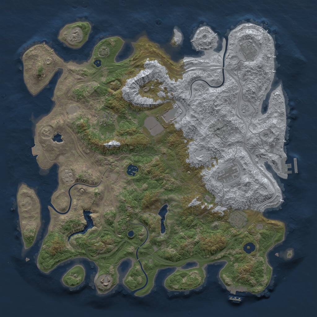Rust Map: Procedural Map, Size: 4250, Seed: 6939076, 14 Monuments