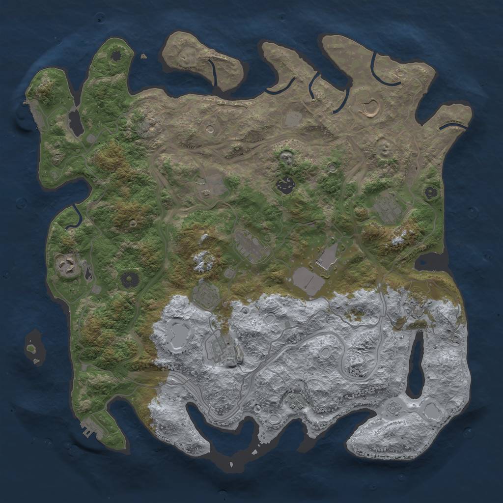 Rust Map: Procedural Map, Size: 4250, Seed: 623849674, 20 Monuments