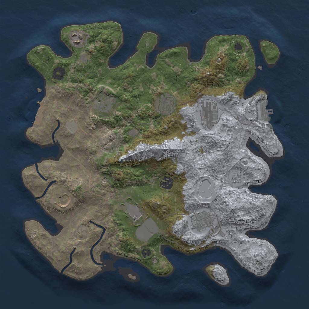 Rust Map: Procedural Map, Size: 3500, Seed: 56369, 15 Monuments
