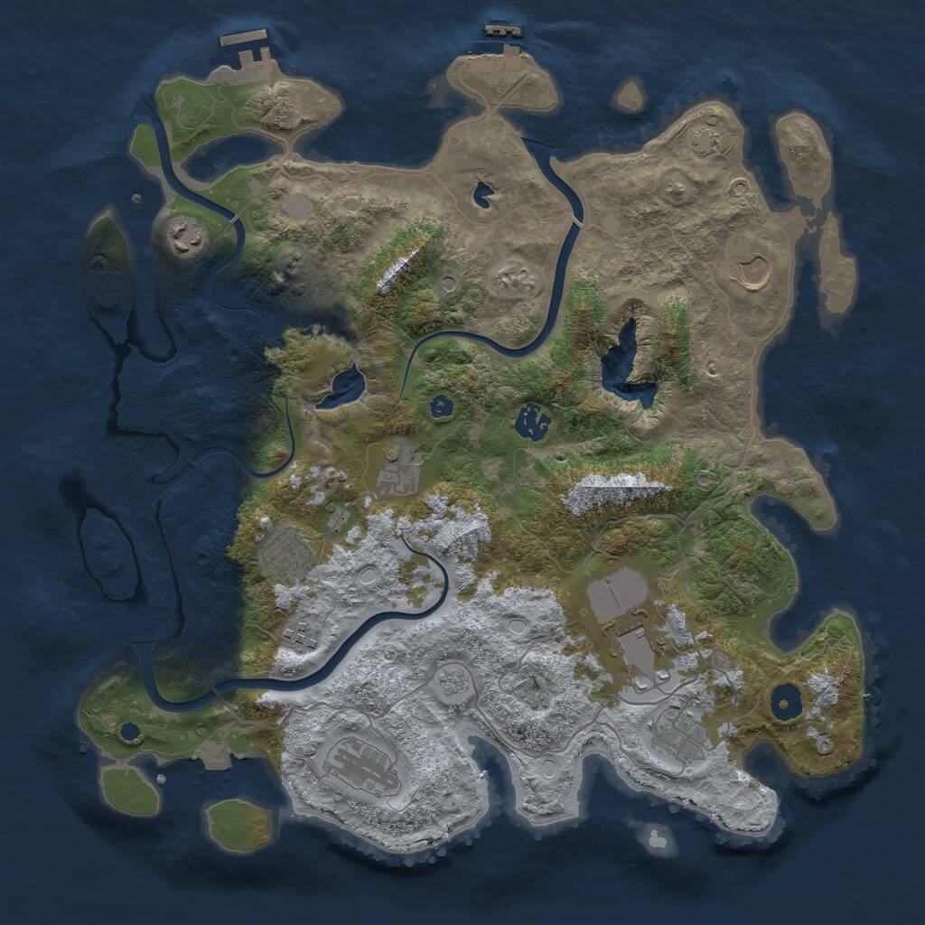 Rust Map: Procedural Map, Size: 4000, Seed: 883752485, 15 Monuments