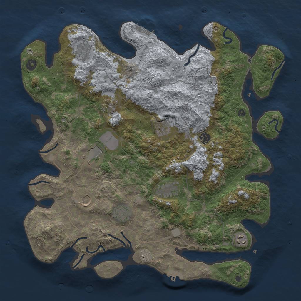 Rust Map: Procedural Map, Size: 4100, Seed: 2204355, 19 Monuments
