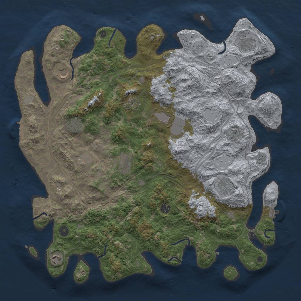Rust Map: Procedural Map, Size: 4500, Seed: 906645633, 20 Monuments