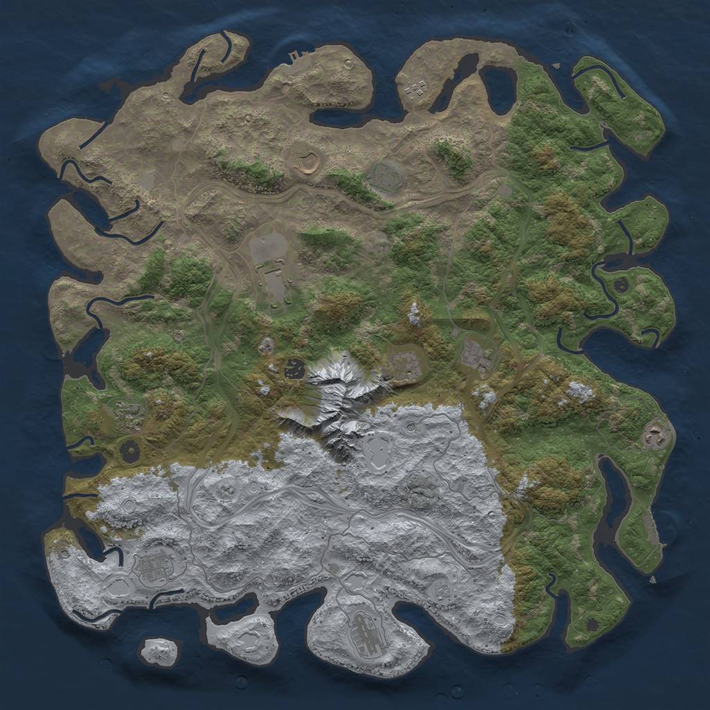 Rust Map: Procedural Map, Size: 5000, Seed: 434289503, 20 Monuments