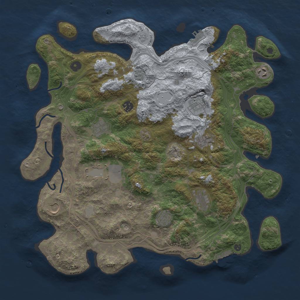 Rust Map: Procedural Map, Size: 4250, Seed: 2070450955, 19 Monuments