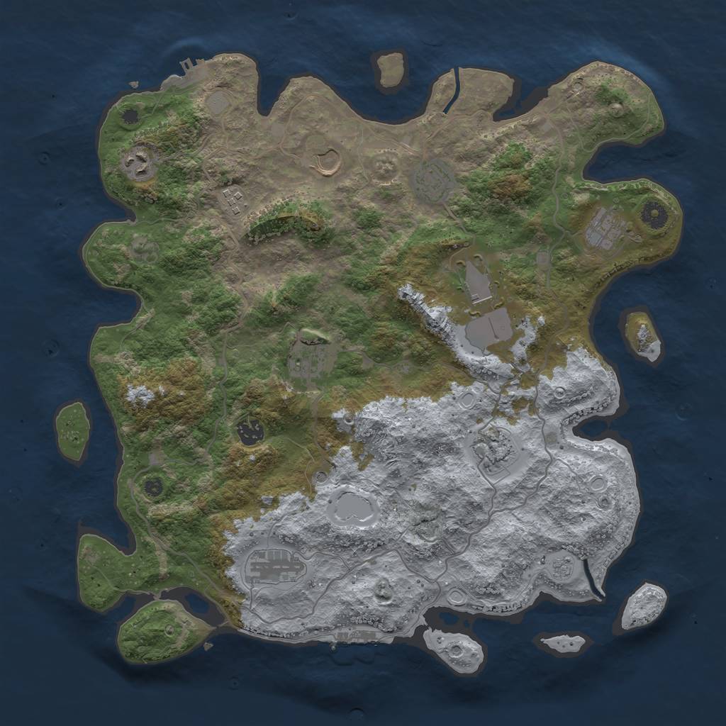 Rust Map: Procedural Map, Size: 4100, Seed: 92920329, 19 Monuments