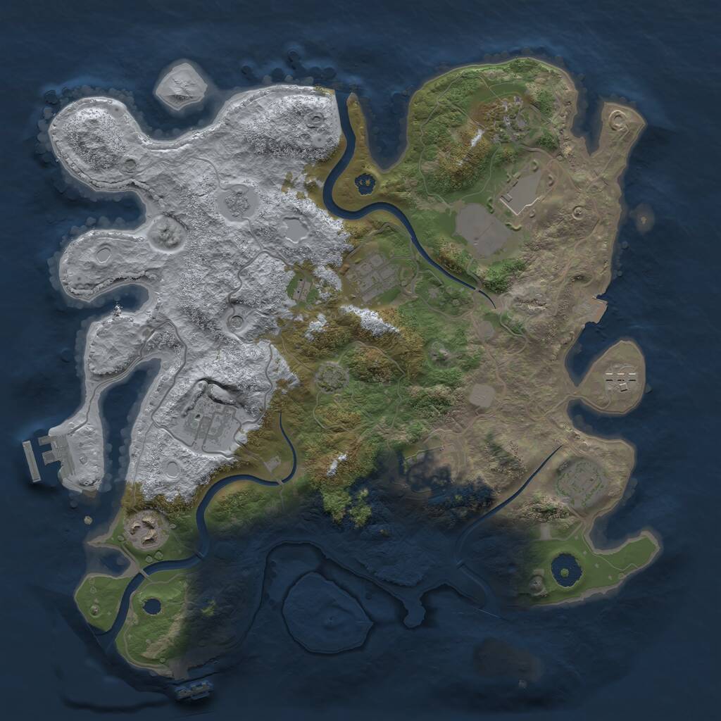 Rust Map: Procedural Map, Size: 3500, Seed: 5244876, 14 Monuments