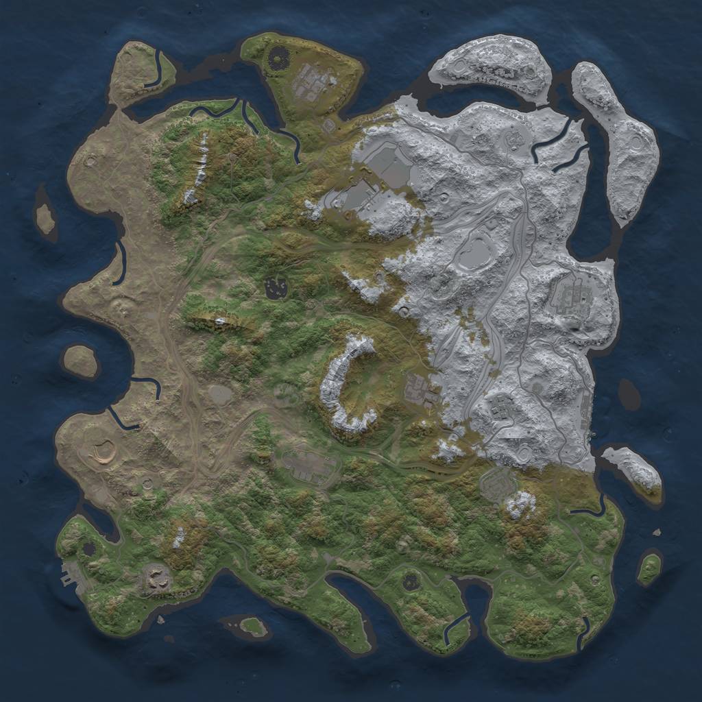 Rust Map: Procedural Map, Size: 4450, Seed: 8454481, 19 Monuments