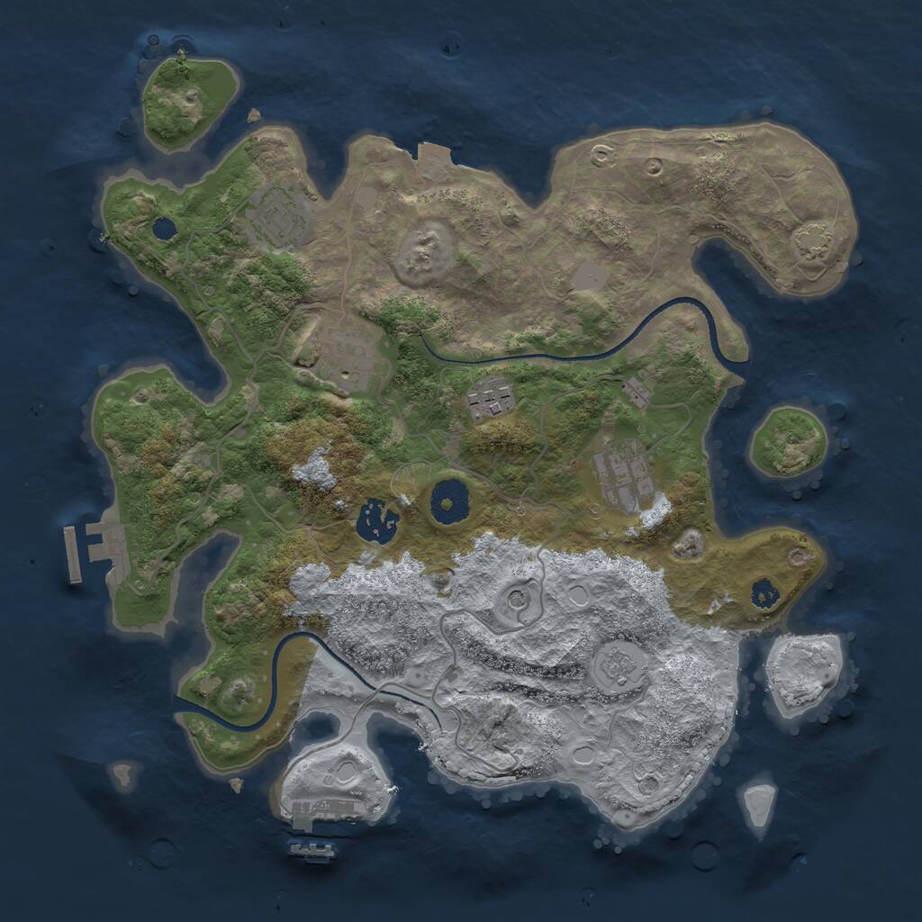 Rust Map: Procedural Map, Size: 3250, Seed: 1714971420, 11 Monuments