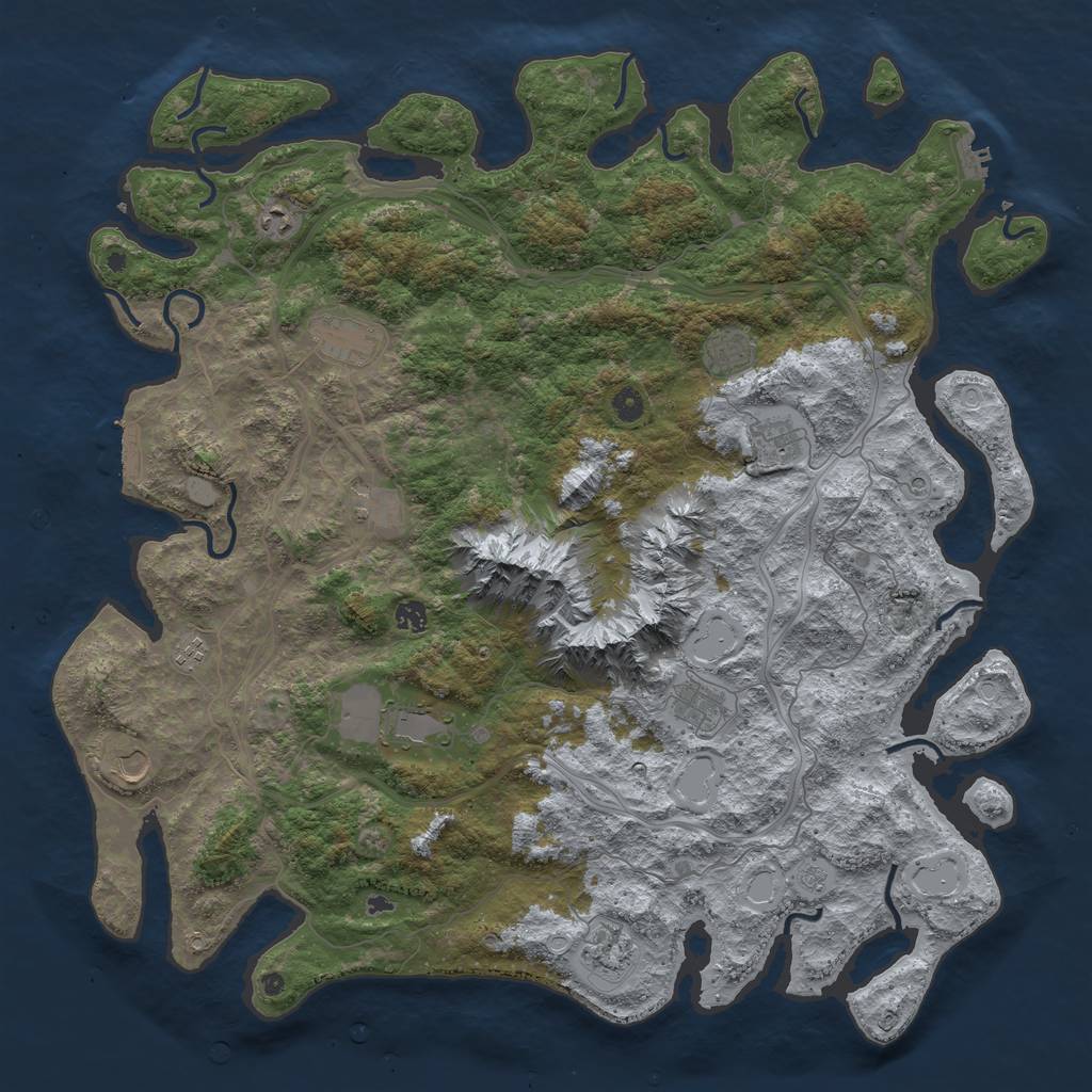 Rust Map: Procedural Map, Size: 5000, Seed: 778778, 20 Monuments