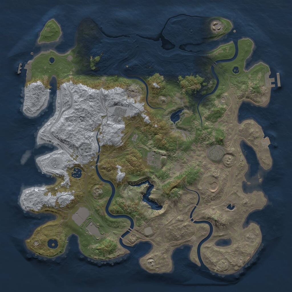 Rust Map: Procedural Map, Size: 4250, Seed: 761669682, 14 Monuments