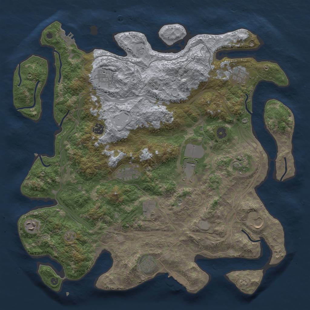 Rust Map: Procedural Map, Size: 4250, Seed: 240268629, 20 Monuments