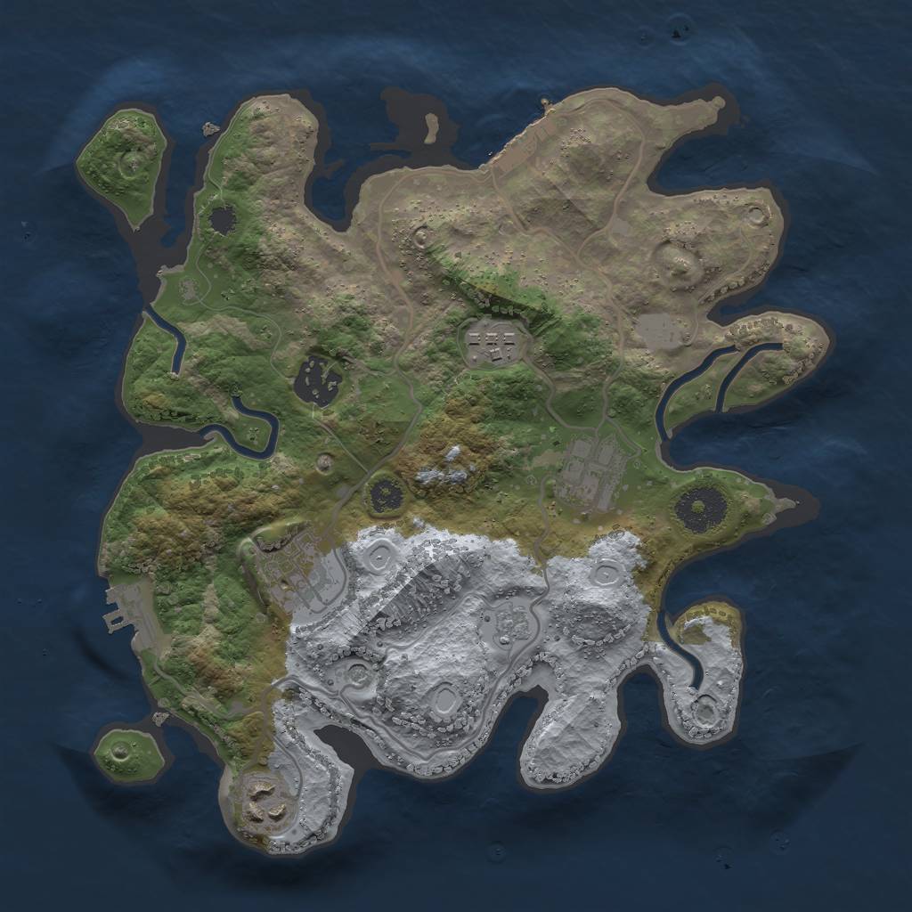 Rust Map: Procedural Map, Size: 2900, Seed: 10458374, 14 Monuments