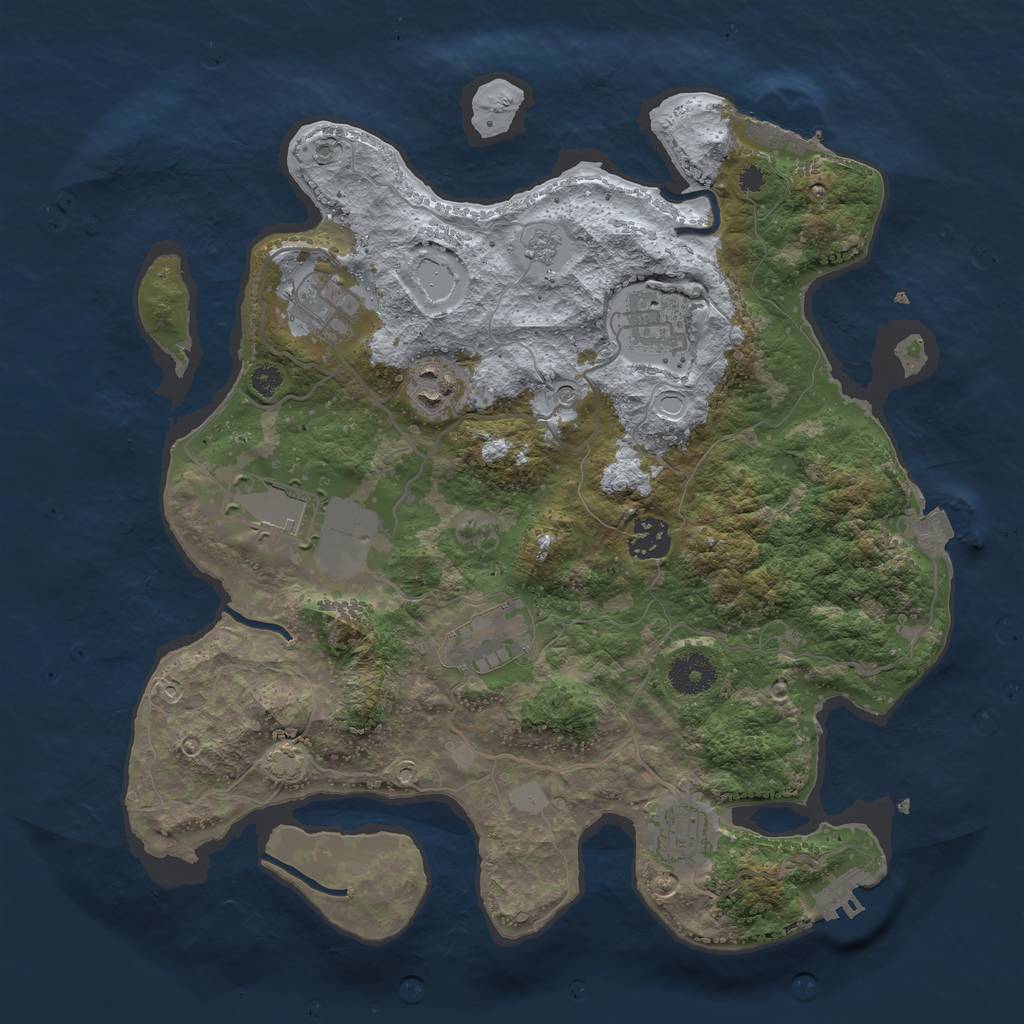 Rust Map: Procedural Map, Size: 3500, Seed: 547632, 15 Monuments
