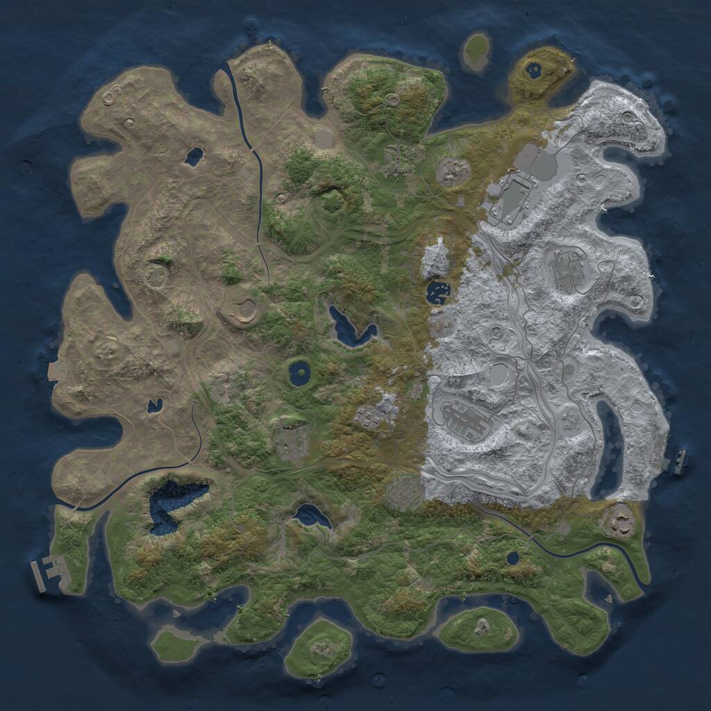 Rust Map: Procedural Map, Size: 4500, Seed: 580390600, 16 Monuments