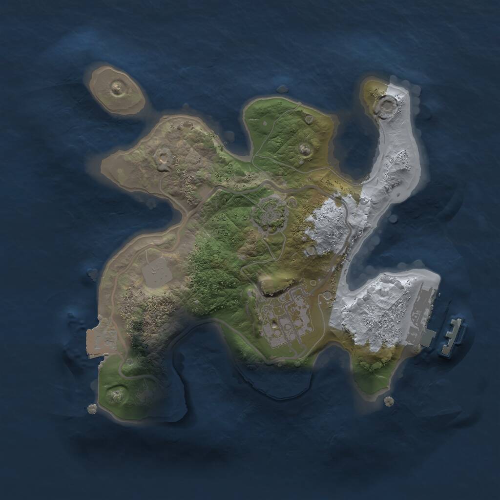 Rust Map: Procedural Map, Size: 2000, Seed: 302, 4 Monuments