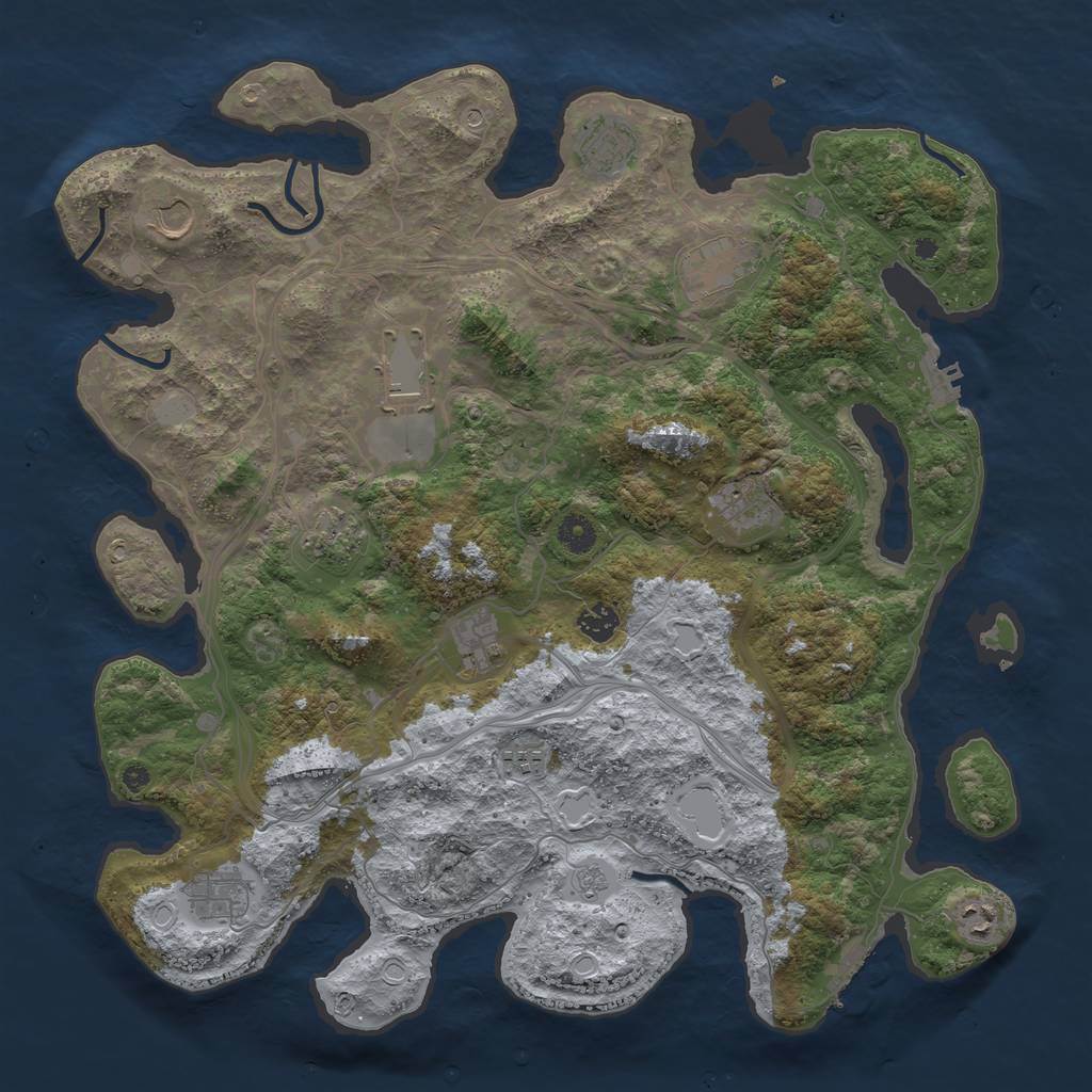 Rust Map: Procedural Map, Size: 4250, Seed: 1000000, 20 Monuments