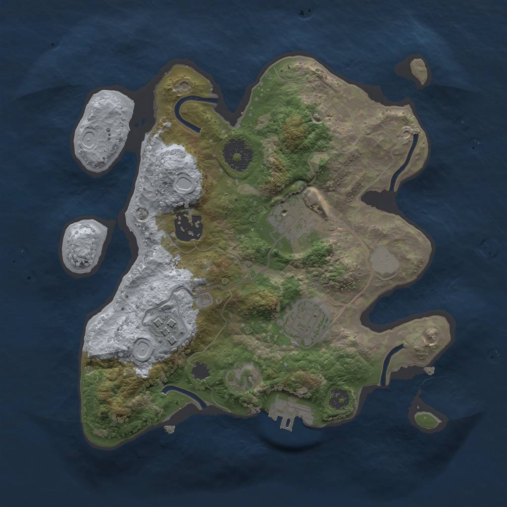 Rust Map: Procedural Map, Size: 2500, Seed: 300527052, 10 Monuments