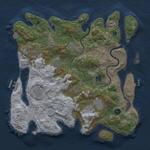 Thumbnail Rust Map: Procedural Map, Size: 3700, Seed: 406170542, 14 Monuments