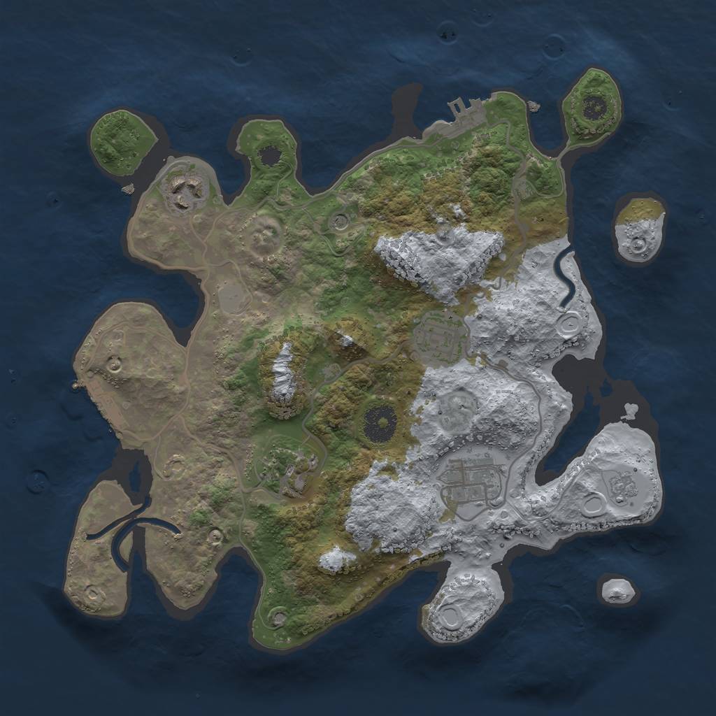 Rust Map: Procedural Map, Size: 3000, Seed: 952352564, 13 Monuments