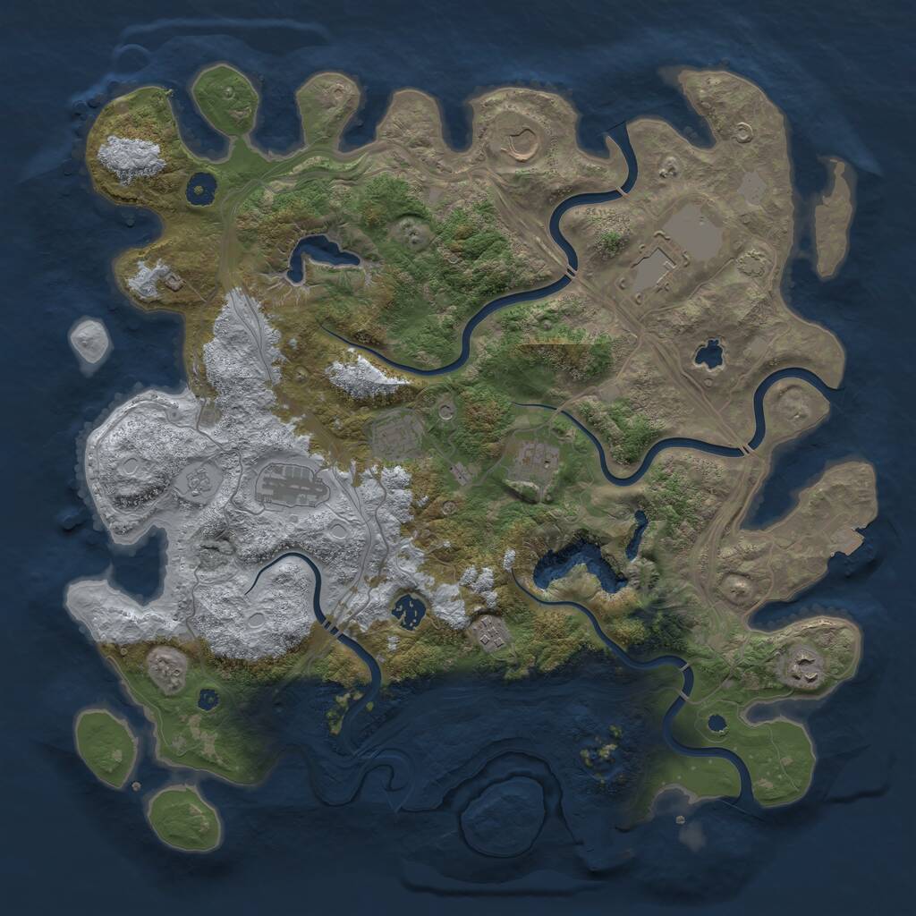 Rust Map: Procedural Map, Size: 4250, Seed: 194759678, 13 Monuments