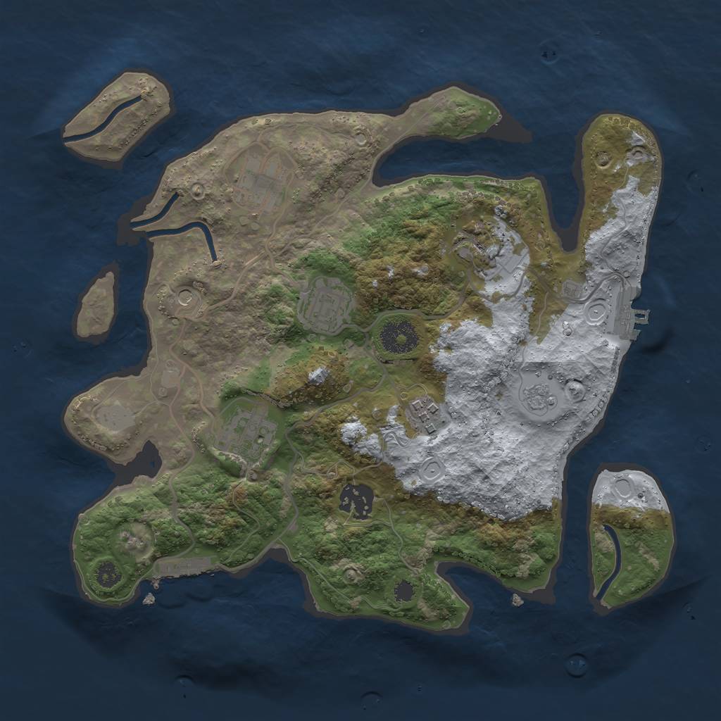 Rust Map: Procedural Map, Size: 3000, Seed: 311305863, 13 Monuments