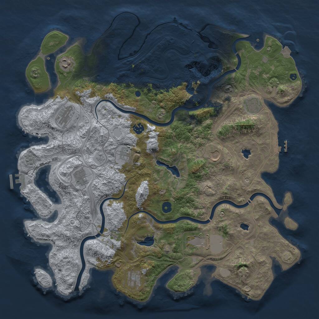 Rust Map: Procedural Map, Size: 4500, Seed: 20220804, 16 Monuments